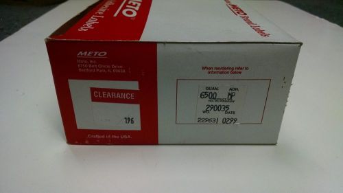 Meto Self-Adhesive &#034; Clearance &#034; Labels 6500 ADH MP Prod # 290035