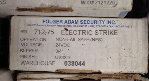 Foldger Adams 712-75 24Vdc Strike Both Fail Safe &amp; Fail Secure
