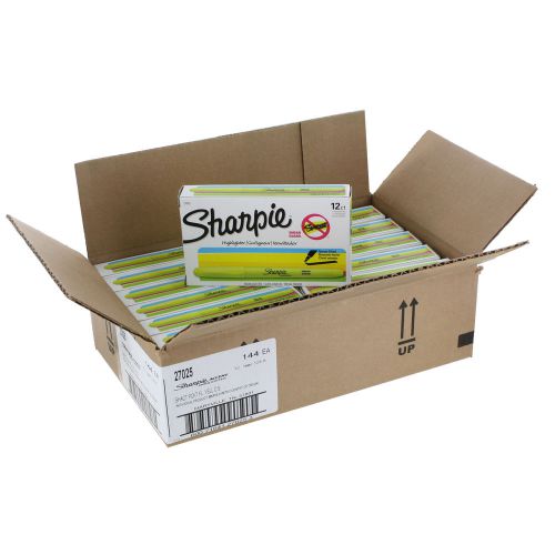 Sharpie Accent Pocket Style Highlighter, Chisel Tip, Fluorescent Yellow 144/Pack
