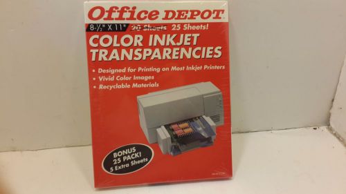 Office Depot 25 Sheets Color Inkjet Transparencies- 8 1/2&#034; x 11&#034;