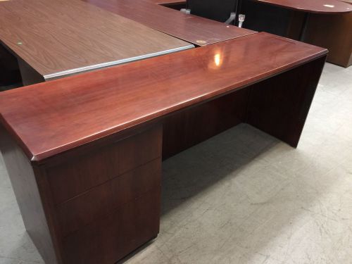 SINGLE PEDESTAL CREDENZA by INDIANA DESK CO in CHERRY COLOR WOOD