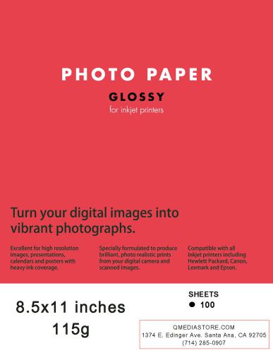 Glossy Inkjet Photo Paper 8.5 x 11 inches (115g) 200 Sheets
