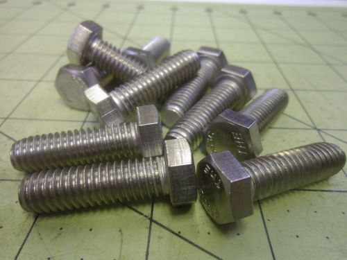 (10) 3/8-16 x 1 1/4 hex cap screw bolts s/s f593c the #57956 for sale