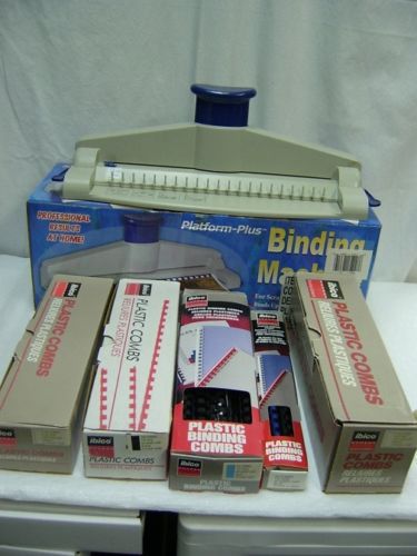 Platform-plus punch &amp; book  binding machine w/ 178  extra binding combs for sale