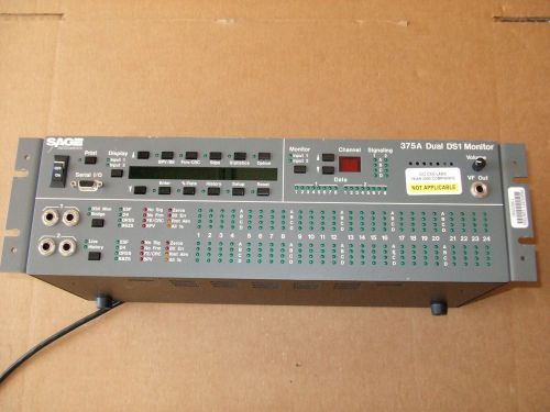 SAGE 375A DUAL DS1 MONITOR 24 CHANNELS D4 ESF SLC-96