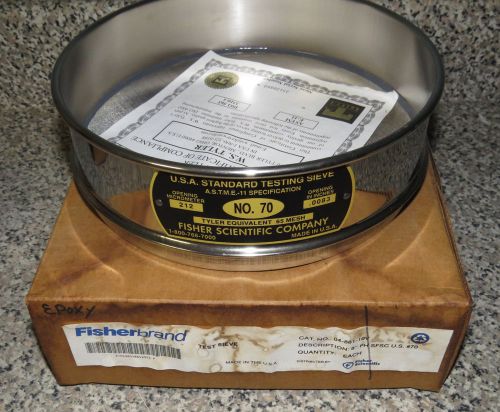 FISHER USA STANDARD TEST SIEVE #70 .0083 OPENING-212UM MM-STAINLESS-8&#034;-NEW (SI3)