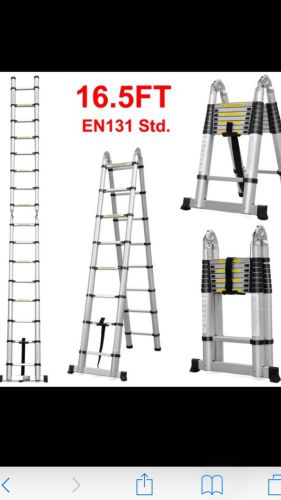 16.5 ft aluminum telescopic ladder telescoping multi a-type extension en131 for sale