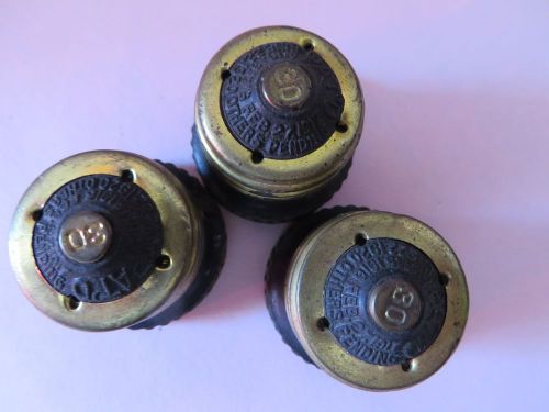 VINTAGE &#034;ECONOMY  CLEARSITE&#034; 30 AMPS FUSES (3) THREE MADE IN CHICAGO: OLD/NEW