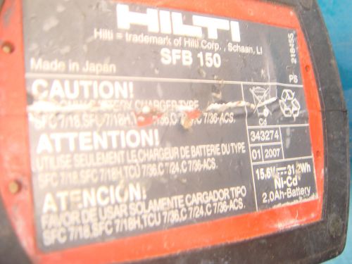 HILTI SFB 150  Ni-Cd   battery 15.6V   For Cordless Tool