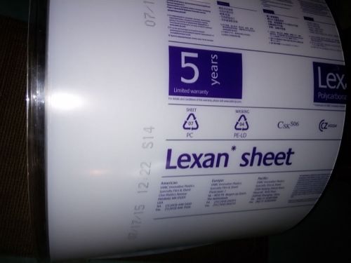 New Clear GENUINE LEXAN Polycarbonate Acrylic  Sheet 16&#034; x 8 foot UV Resistant