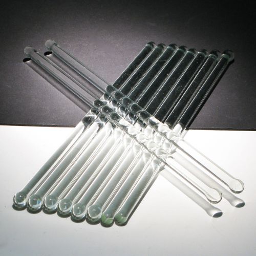 Set of 10 Crystal Clear Glass Swizzle Stick 6&#034; Stirrers Mixers