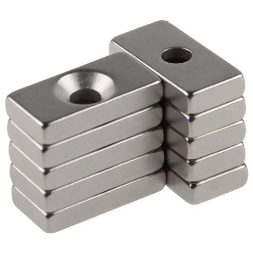 10pc New Strong Block Magnets 20x10x4mm Hole 4mm Rare Earth Neodymium N50 Hot ZM