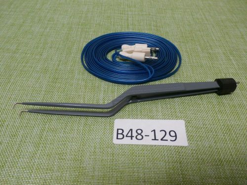 Valleylab e4106 bayonet bipolar forceps 9&#034; angled tip 90° &amp; bipolar cable for sale