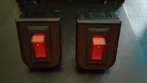 Red, Illuminated rocker switch 15A-125V AC 10A-250V AC Lot of 2