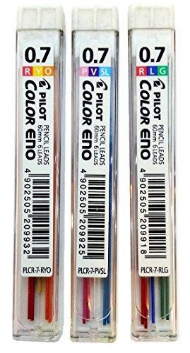 Pilot color eno mechanical pencil lead set - 0.7mm (3 mix color set) for sale