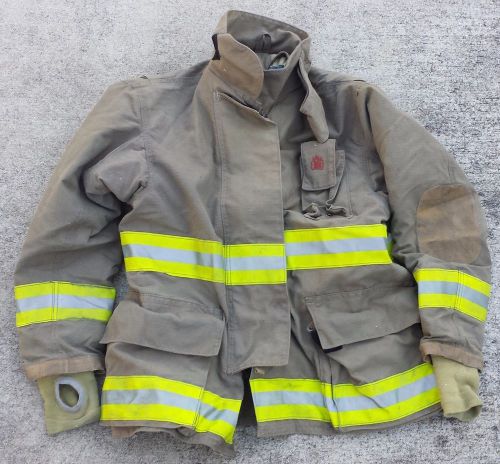 Fire Master Turn Out Gear Firefighter Jacket 42L Tan Yellow NO CUT OUT **NICE