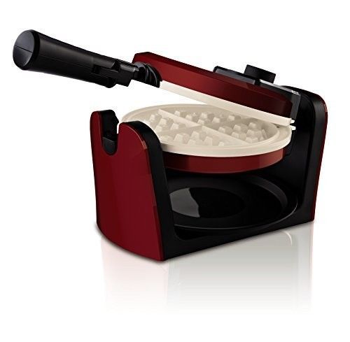 Oster ckstwfbf10mr-eco duraceramic flip waffle iron maker breakfast kitchen red for sale
