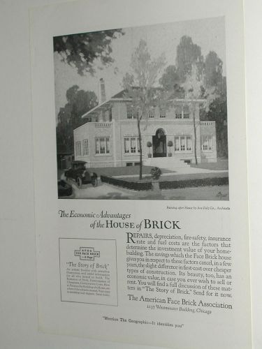 1920 American Face Brick Assoc. advertisement, vintage house construction