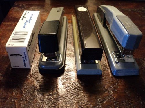 Staplers Set Of 3 Vintage Staplers All Work Plus 500 Swingline Staples (bx#CL)