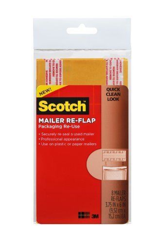 Scotch , Packaging Re-Use Mailer Re-Flap, 3.75 x 6-Inches, RU-RF8S