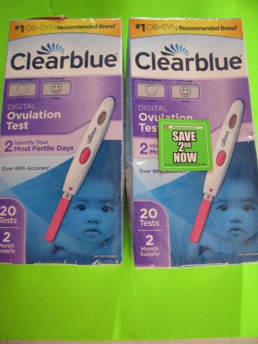 2 20CTS EXPIRED 7/2015 SEALED Clearblue Digital Ovulation Test 40 Tests