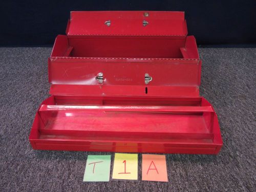 STACK-ON TOOL BOX METAL RED MILITARY GARAGE SHOP TRADE HANDYMAN USED T-1-A