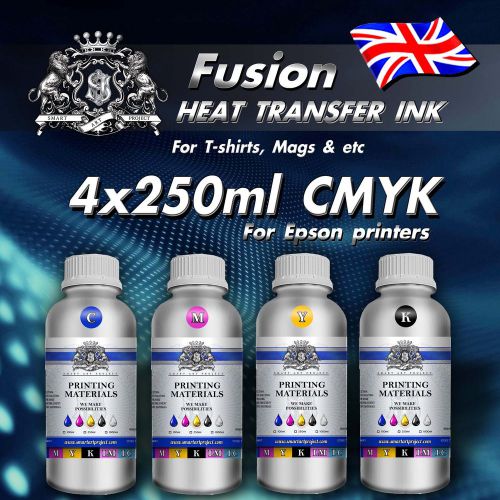 4x250ml Heat transfer ink For Epson printers mugs tshirt heat press transfer