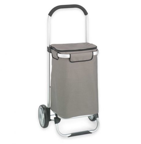 Folding Shopping Aluminum Grocery Trolley Cart Basket Laundry Utility in Grey
