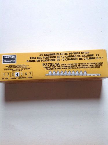Simpson strong tie .27 caliber plastic 10-shot strip 4 yellow. qty. 100 for sale