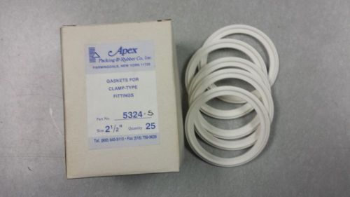 White Silicone Sanitary (25) Tri Clamp Gaskets 2-1/2&#034; Tri Clover 40MPX