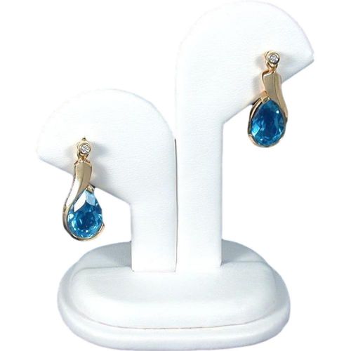 White Faux Leather Earring Display Stand Jewelry