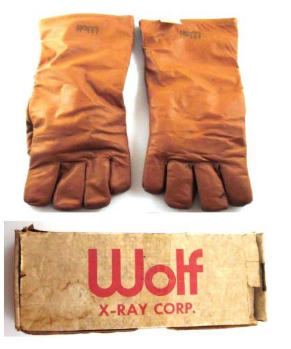 Wolf X-Ray Protective Gloves 12426 .25mm Lead 15 inch Brown Vintage with Box