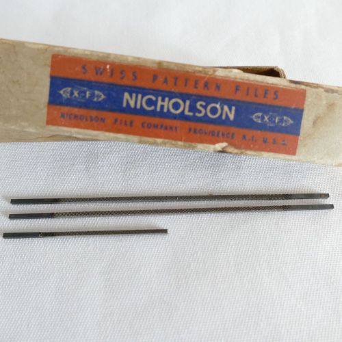 Vintage 2 Nicholson 4&#034; Swiss Pattern Files ~ Spec. Par. Mach. ~ NOS in Box