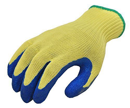 G &amp; F 1607L Cut Resistant 100-Percent Kevlar Gloves, Heavy Weight Textured Blue