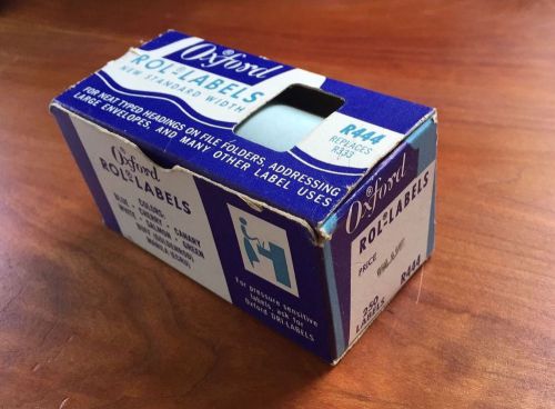 Vintage oxford rol-labels paper file folder gummed labels r444 blue origin. box for sale