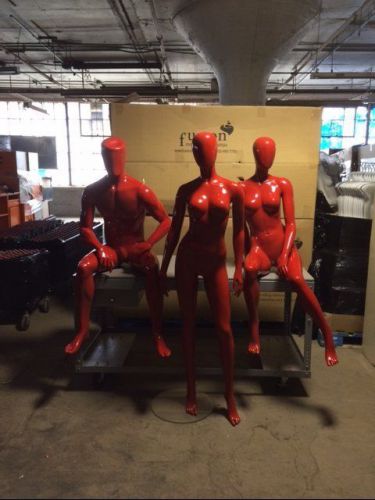 MANNEQUINS Adult Female Male LOT Red Used Sitting Stand Clothing Store Fixtures