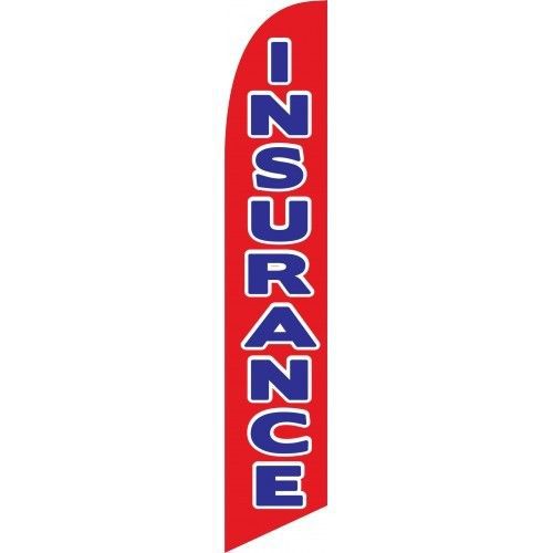 INSURANCE FEATHER SWOOPER BOW BANNER 15&#039; TALL NEW RED FLAG FREE SHIPPING
