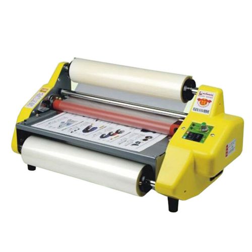 New 13&#034; Four Rollers Hot &amp; Cold Roll Laminator Laminating Machine A3  335mm 220V