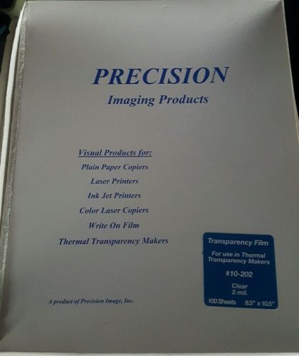 Precision 10-102 Transparency Film 2mm Clear 100 Sheets New in SEALED Package