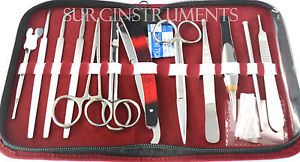 13 Piece RED Student Dissecting Box - Surgical Medical Anatomy Instruments