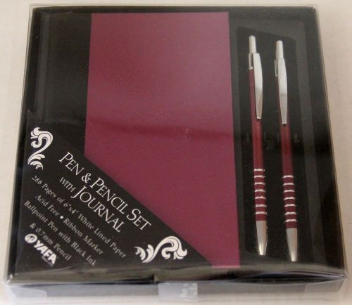 Yafa Ballpoint Pen &amp; Pencil Set With 288 Page 6&#034; x 4&#034; Journal Gift Ready NIP