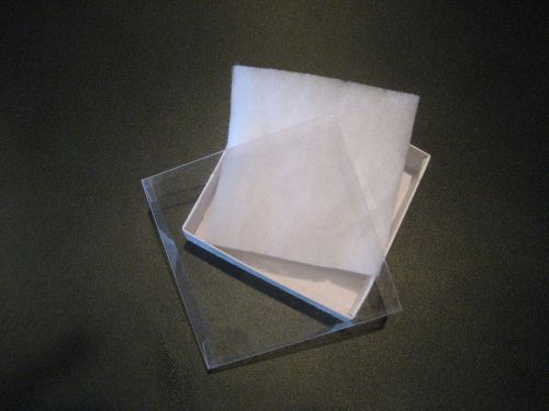 3.5&#034; x 3.5&#034; x 1&#034; Plain White Cotton Filled Gift Box with Clear Lid
