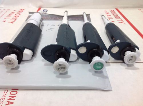 Set of 4 Rainin Pipet Plus Pipettes R10, RL100, R1000, R5000 Pipettor # 5