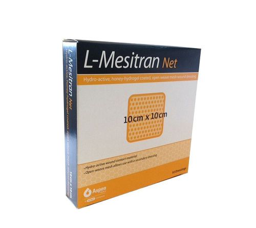 L-Mesitran Net Hydro-Active Honey-Hydrogel Wound Dressing 10x10cm Pack of 10