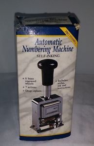 Automatic Numbering  Machine PRO STAMP,  Self-Inked, 6 Wheels