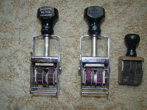 Lot of 3 Industrial 2- Eagle Zephyr No.71 1/8 Flat Band Dater 1- Best Rubber USA