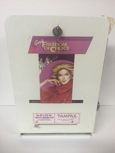 Feminine Tampax Tampons bathroom Dispenser Hygiene 1980&#039;s Vending Machine