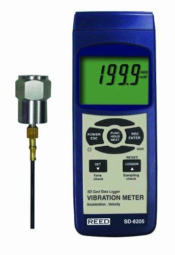 Reed Instruments Reed SD-8205 Vibration Meter and Data Logger, 0.1 mm/s