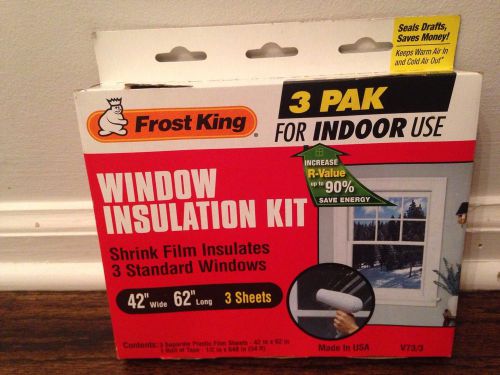 Frost King Indoor Window Insulation Kit V73/3 42&#034;x62&#034; 3 PACK! NEW SEALED