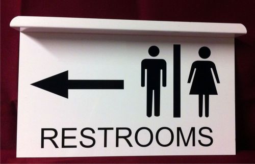 Men women restroom sign arrow left ceiling mount for sale